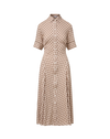 Veronica Beard Plaid midi shirt dress with short sleeves.