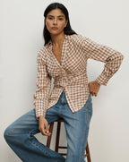 Veronica Beard Devra Button-Down Shirt - Elderberry Multi