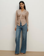 Veronica Beard Devra Button-Down Shirt - Elderberry Multi