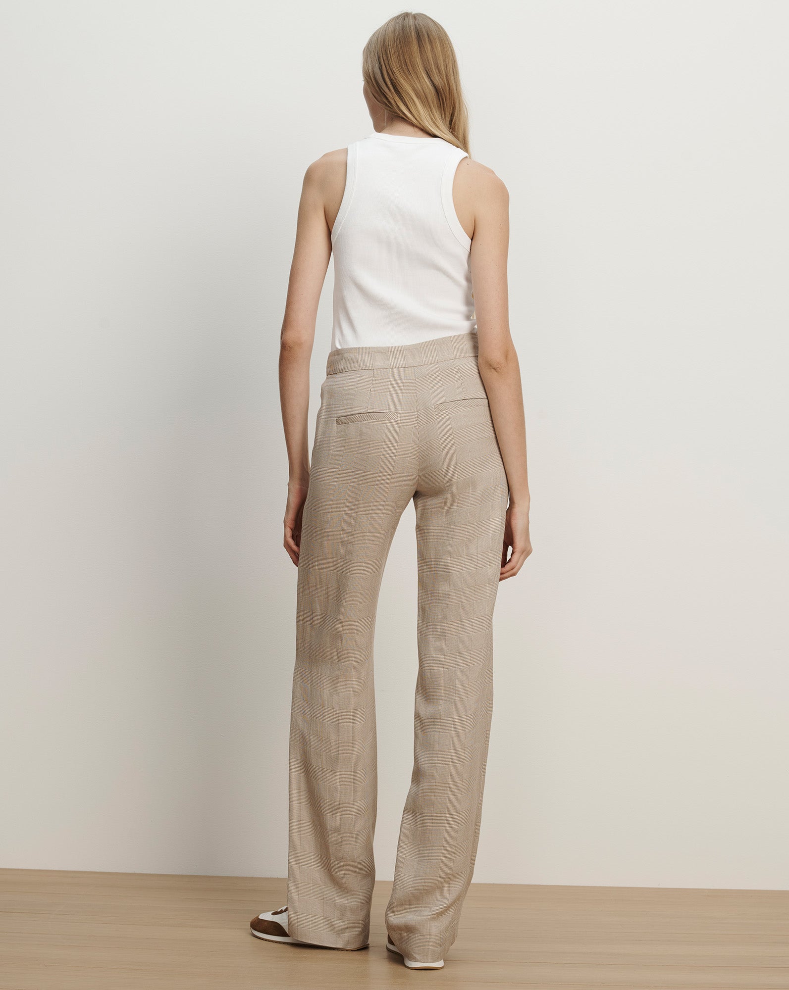 Veronica Beard Broderick Plaid Pant - Dark Acorn/Dove