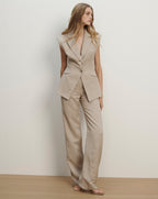 Veronica Beard Broderick Plaid Pant - Dark Acorn/Dove
