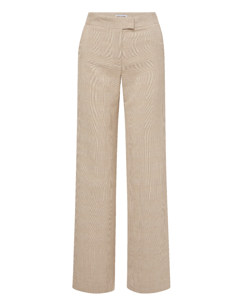 Veronica Beard Broderick Plaid Pant - Dark Acorn/Dove