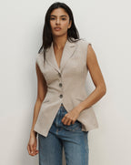 Veronica Beard Sorenne Plaid Vest - Dark Acorn/Dove Multi
