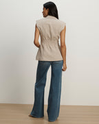 Veronica Beard Sorenne Plaid Vest - Dark Acorn/Dove Multi