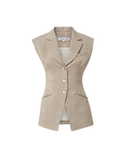 Veronica Beard Sorenne Plaid Vest - Dark Acorn/Dove Multi