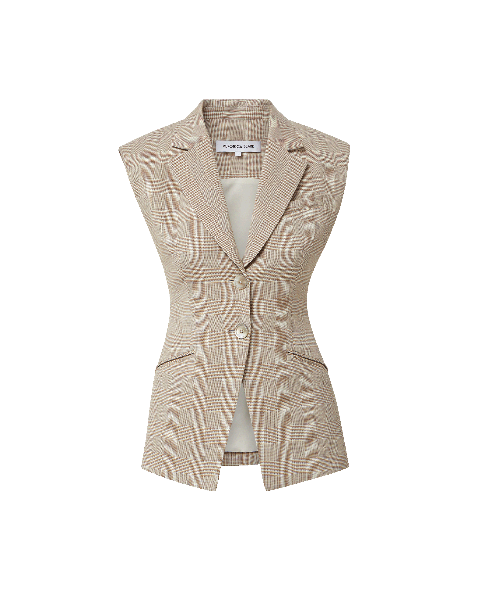 Veronica Beard Sorenne Plaid Vest - Dark Acorn/Dove Multi