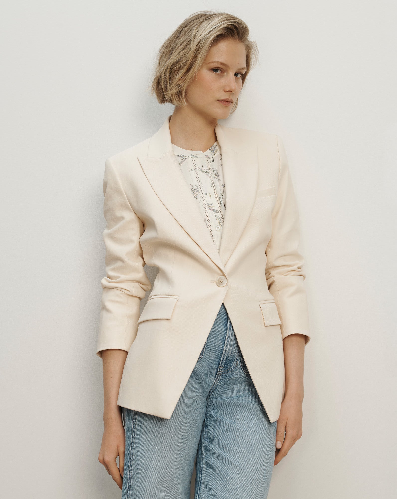 Veronica Beard Chandler Dickey Jacket - Ecru