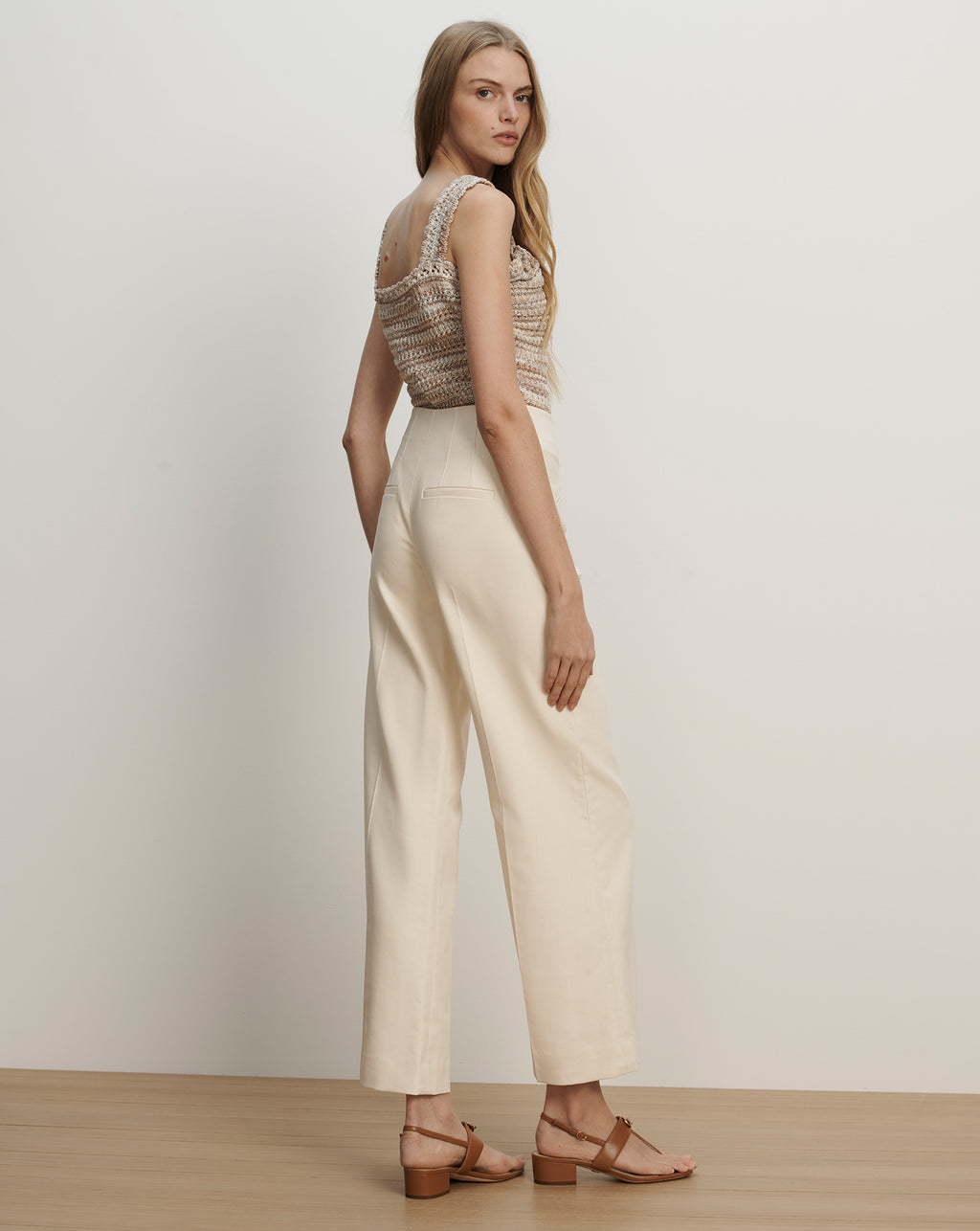 Veronica Beard Cassidee Wide-Leg Pant - Ecru
