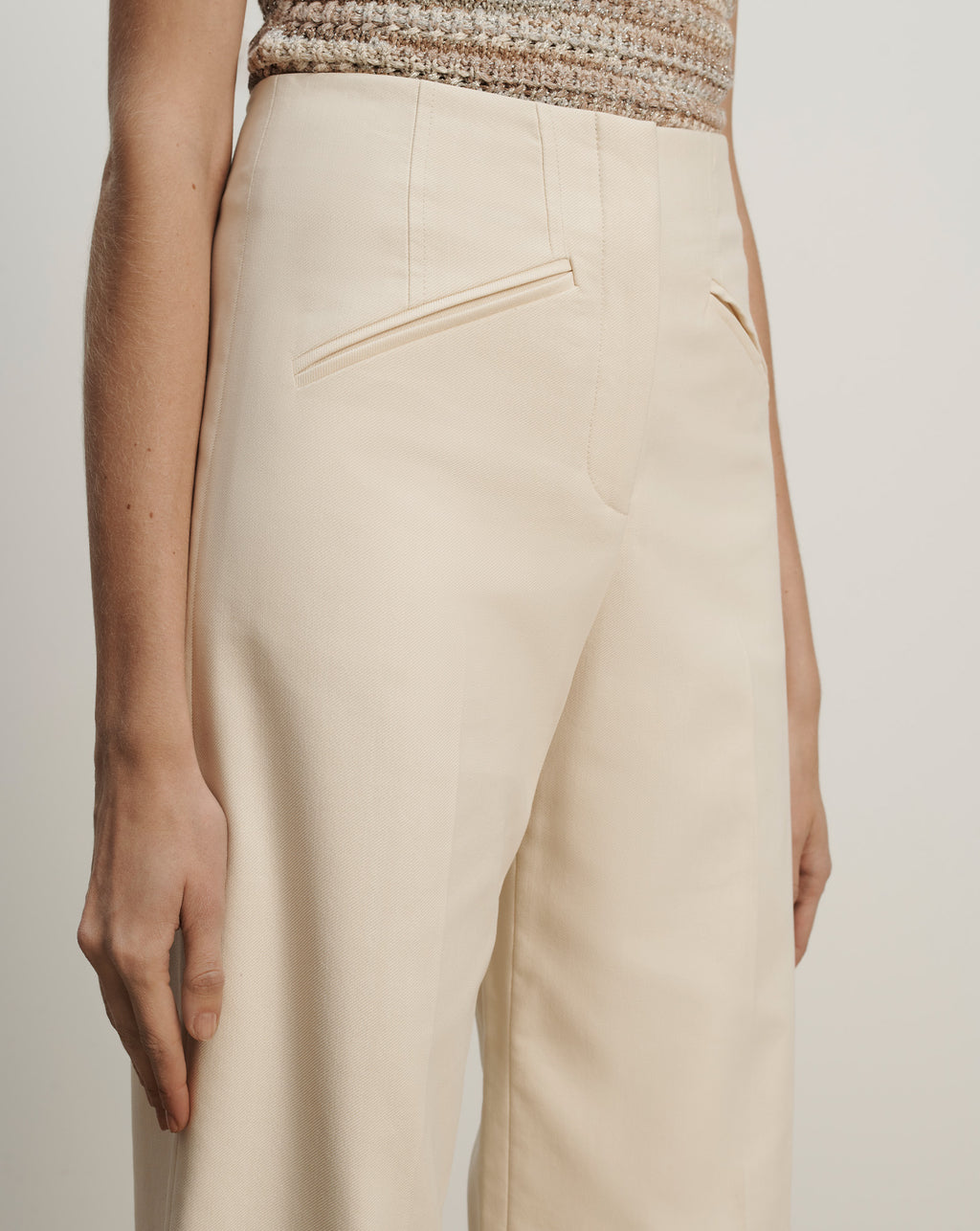 Veronica Beard Cassidee Wide-Leg Pant - Ecru