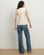 Veronica Beard Gillson Tailored Vest - Ecru