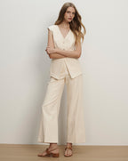 Veronica Beard Gillson Tailored Vest - Ecru