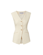 Veronica Beard Gillson Tailored Vest - Ecru