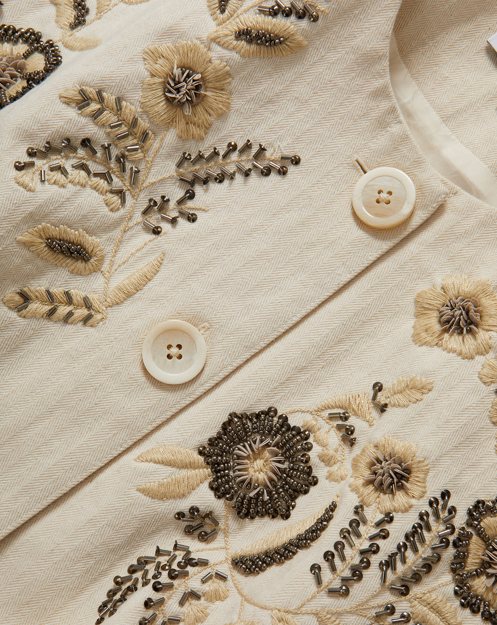 Veronica Beard Emeren Embroidered Jacket - Ecru
