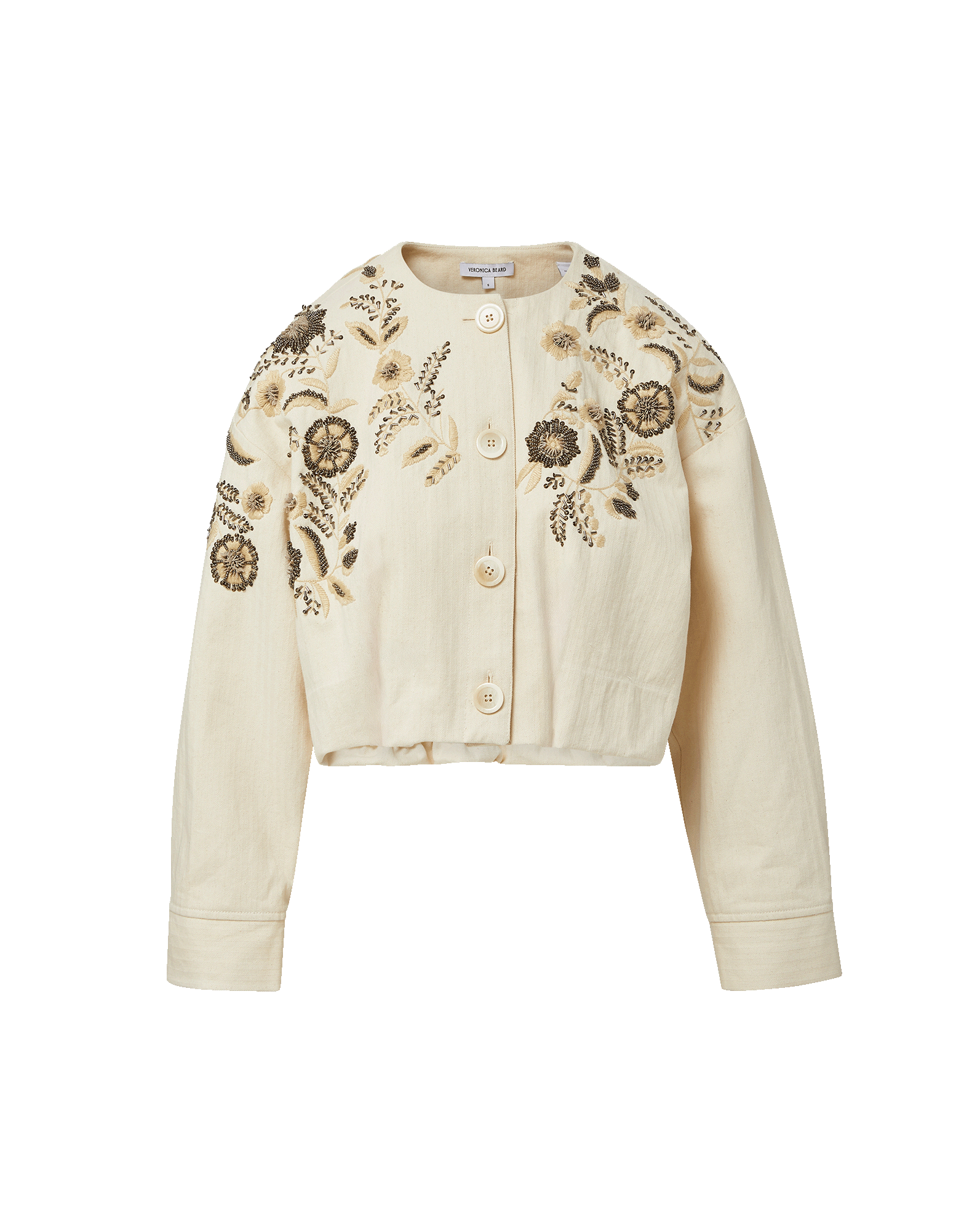 Veronica Beard Emeren Embroidered Jacket - Ecru