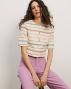 Veronica Beard Orville Striped Jacket - Ecru Multi