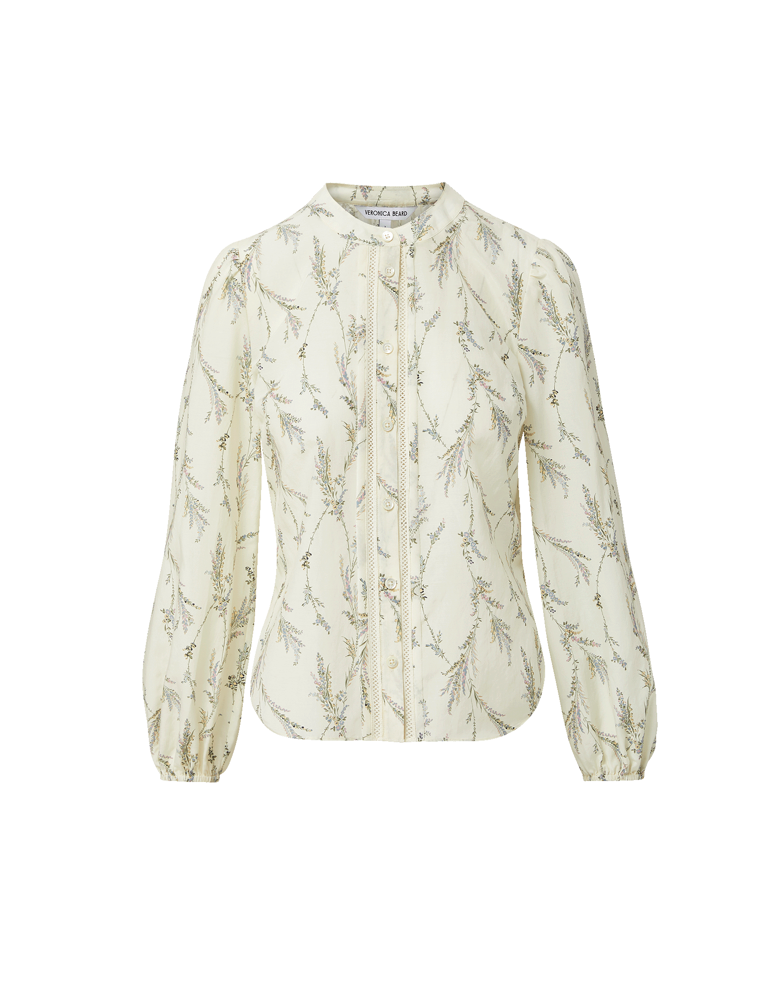 Veronica Beard Emiko Floral Blouse - Dove White Multi