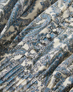 Veronica Beard White and blue paisley print dress with button placket.
