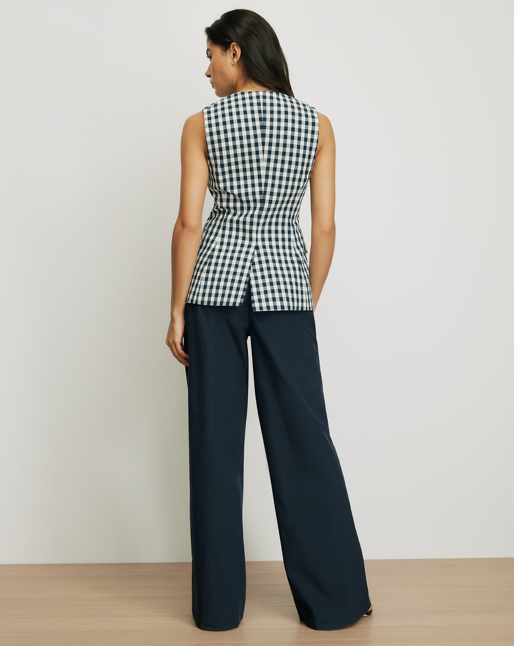 Veronica Beard Lois Vest - Navy/Dove White