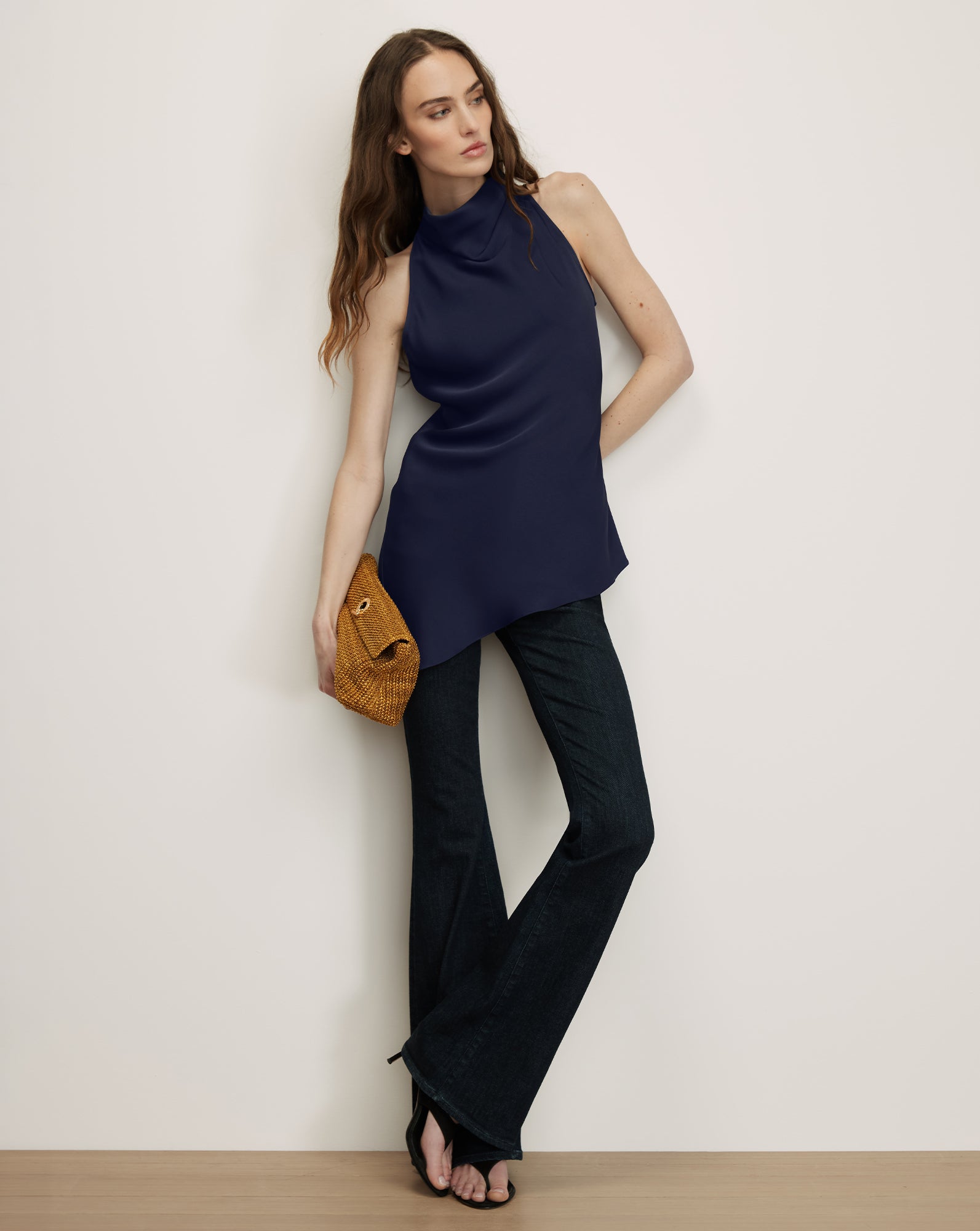 Radford Asymmetrical Hem Top in Navy | Veronica Beard