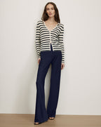 Veronica Beard Navy wide-leg pants