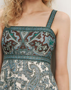 Veronica Beard Brown and blue paisley print sundress.