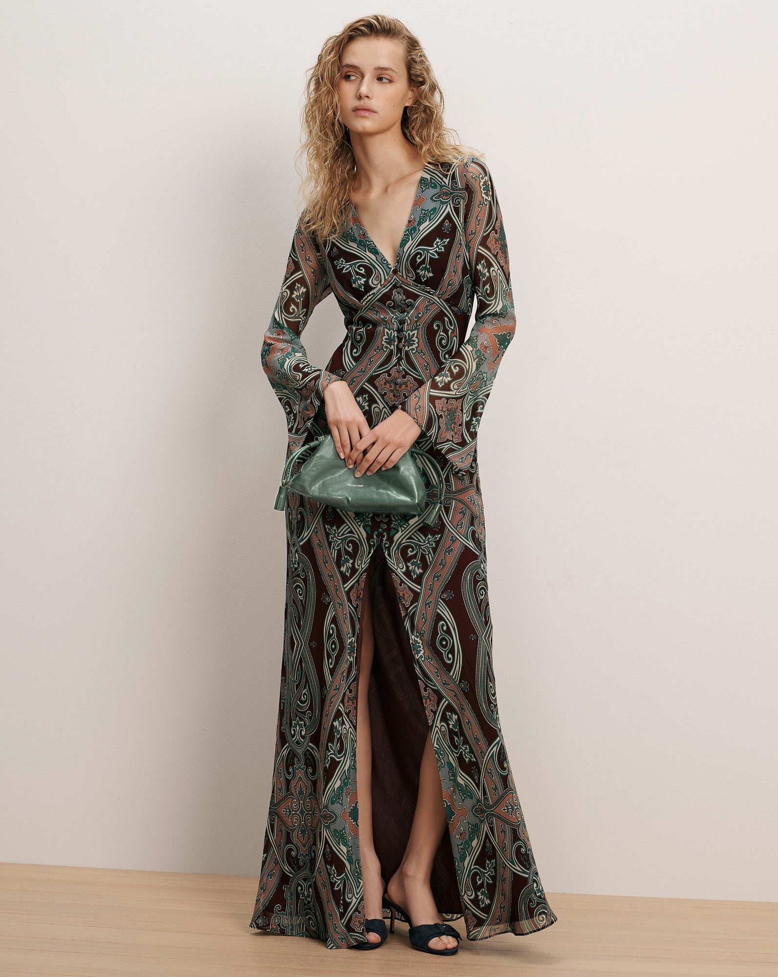Veronica Beard Daciana Silk Maxi Dress | Raisin Multi