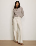 Veronica Beard Hovey Striped Top - Dove White/Raisin