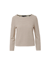 Veronica Beard Hovey Striped Top - Dove White/Raisin