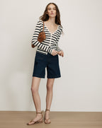 Veronica Beard Anwin Cardigan - Dove White/Navy