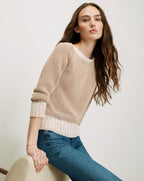 Veronica Beard Orlian Pullover - Chai/Ecru