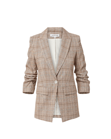 Veronica Beard Brown plaid single-breasted jacket