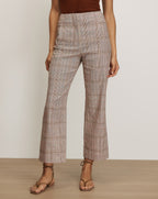 Veronica Beard Brown plaid wide-leg pants