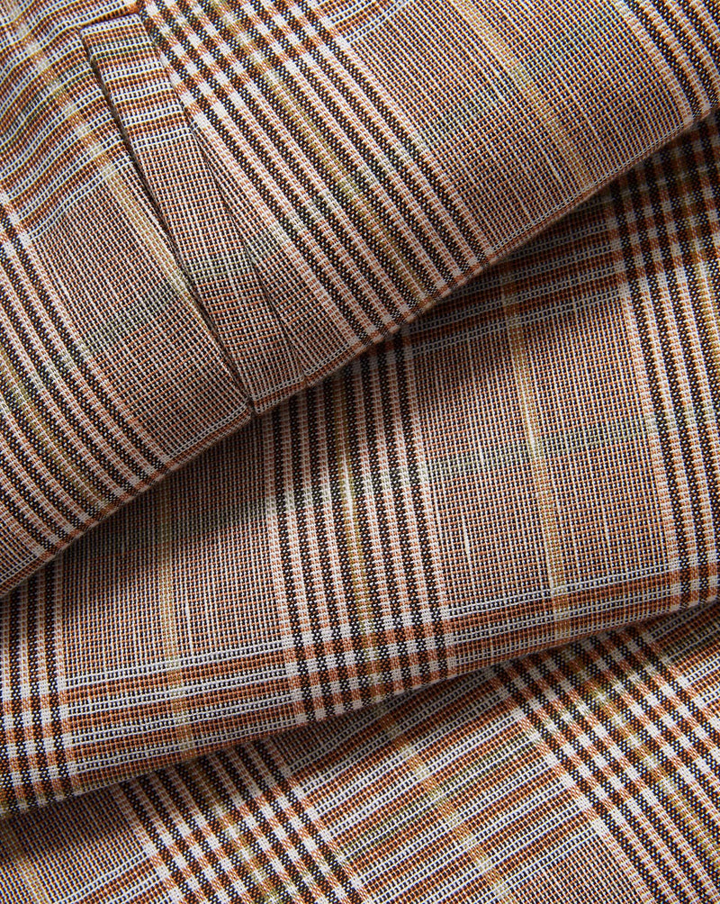 Veronica Beard Brown plaid pant with white and green lines