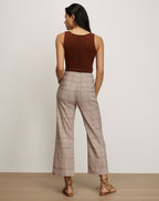 Veronica Beard Brown plaid wide-leg pants