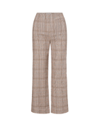 Veronica Beard Brown plaid wide-leg pants.
