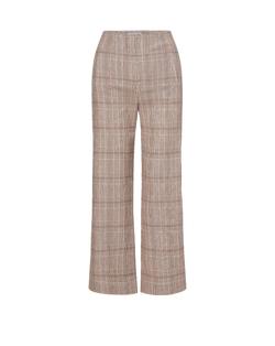 Veronica Beard Brown plaid wide-leg pants.