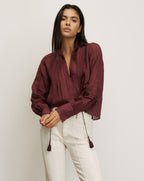 Veronica Beard Sawyer Blouse - Raisin