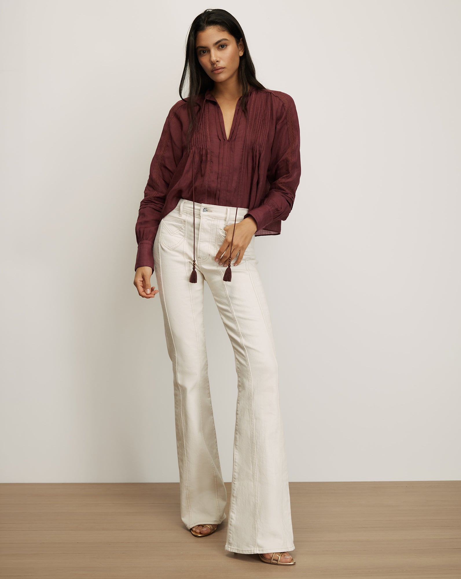 Veronica Beard Sawyer Blouse - Raisin
