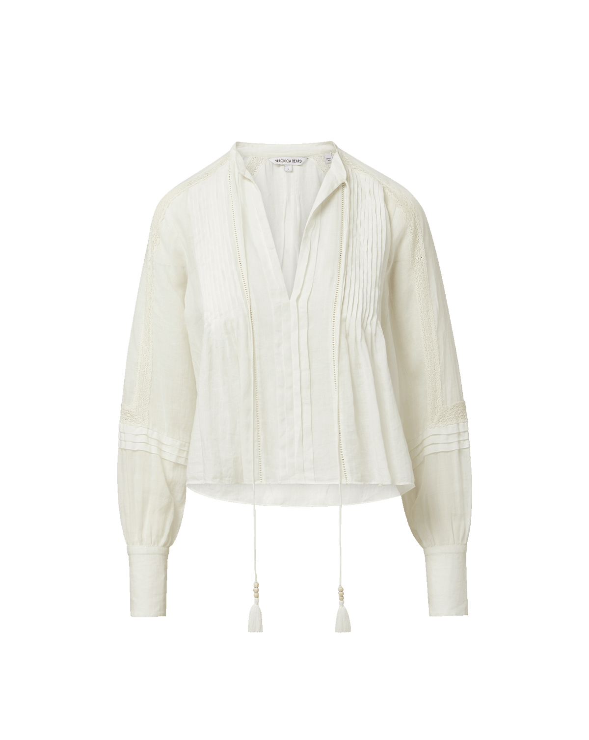 Sawyer Self-Tie Blouse in White | Veronica Beard