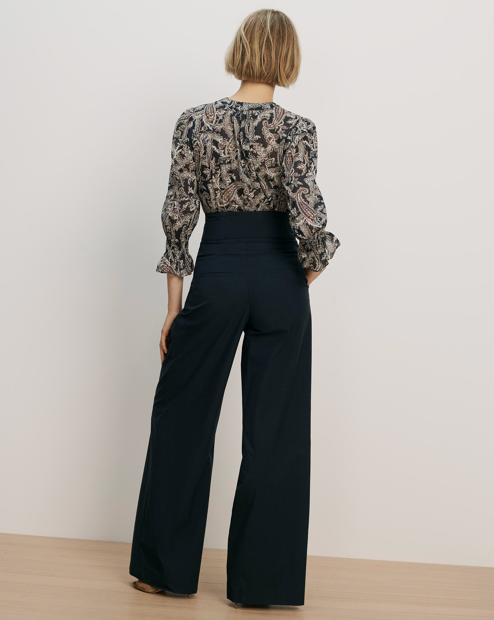 Veronica Beard 3/4 Ashlynn Blouse - Navy Multi