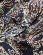 Veronica Beard Navy paisley button-up top.