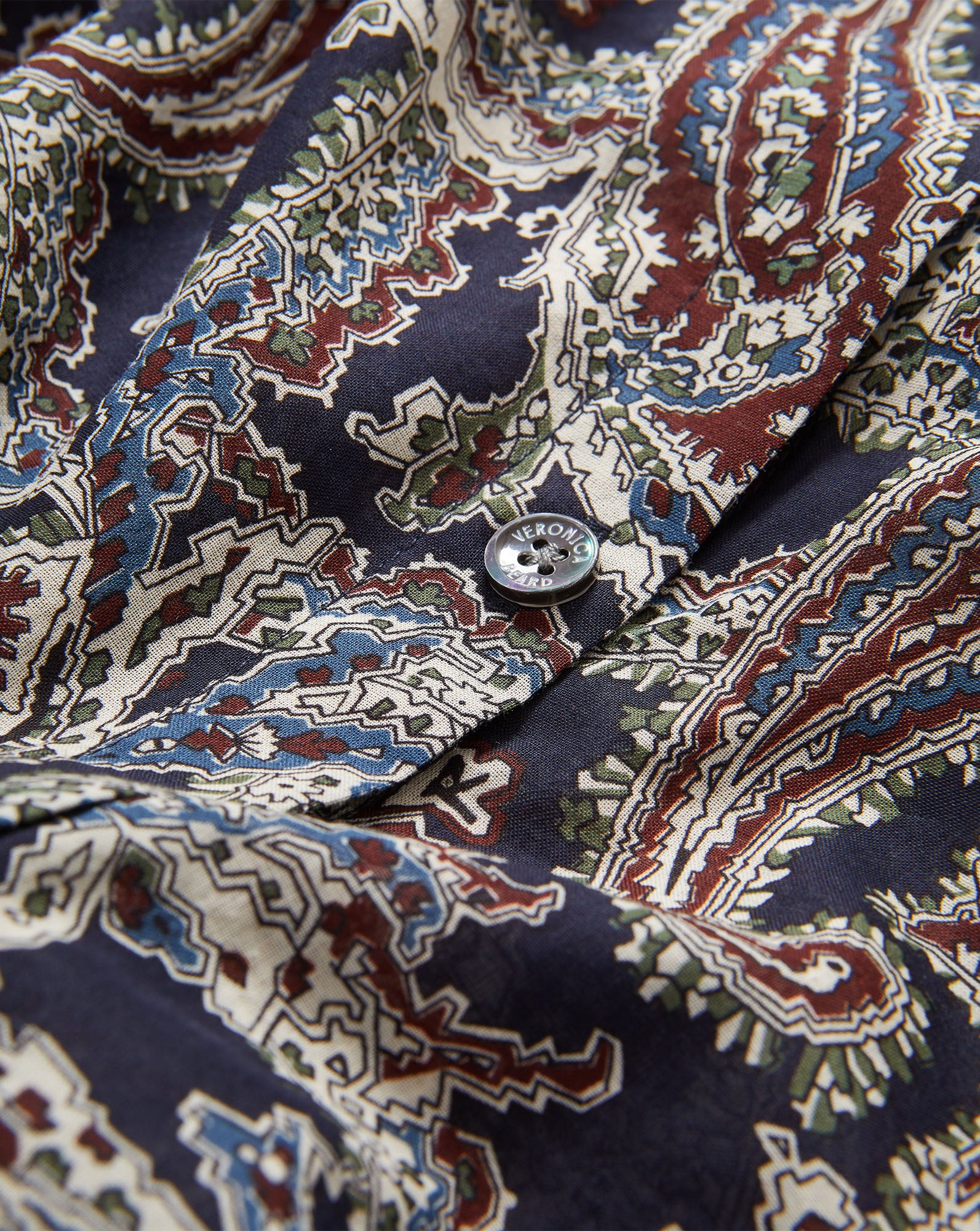Veronica Beard 3/4 Ashlynn Blouse - Navy Multi