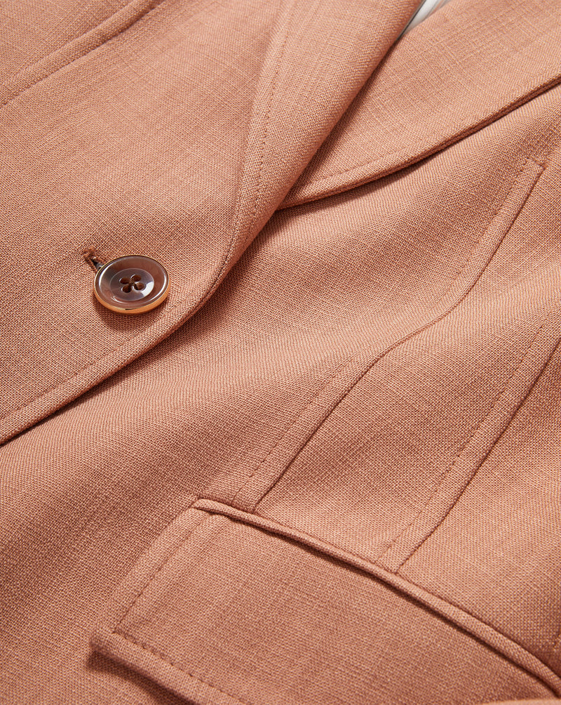 Veronica Beard Brown jacket with single button and pocket.