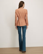 Veronica Beard Peach blazer jacket, fitted, with sleeve buttons.