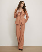 Veronica Beard Peach single-breasted blazer with notched lapels.