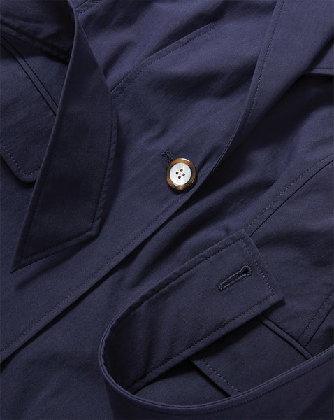 Veronica Beard Navy blue cotton trench coat with a single