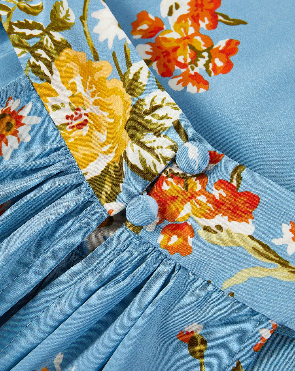 Veronica Beard Blue floral dress with button details