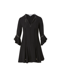 Veronica Beard Black mini dress with bell sleeves and lace