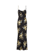 Veronica Beard Black floral maxi slip dress.