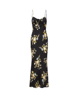 Veronica Beard Black floral maxi slip dress.
